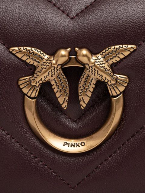 PINKO mini Love Click quilted cross body bag - Red