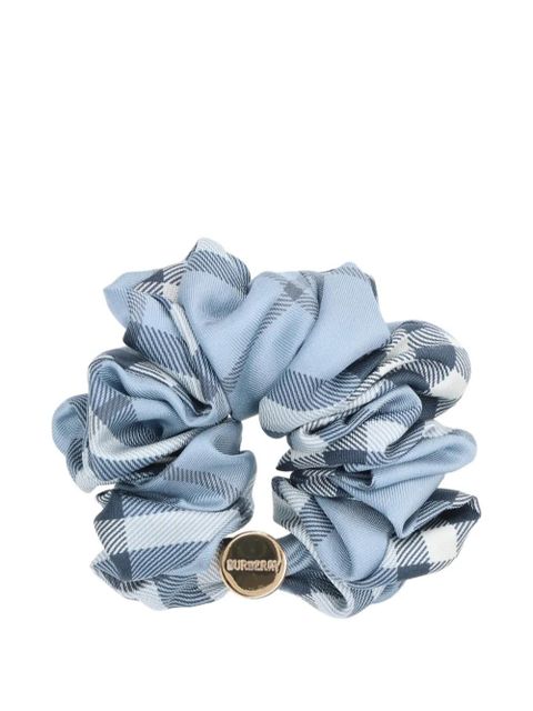 Burberry check silk scrunchie - Blue - zdjęcie produktu nr 2