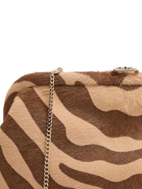 Jimmy Choo Skylar zebra-print calf-hair clutch bag - Brown - zdjęcie produktu nr 2