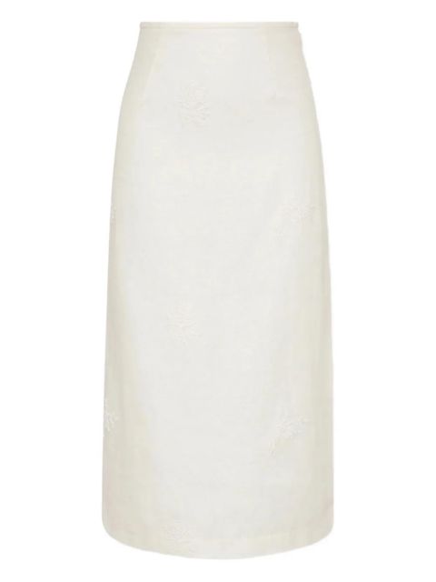 SIR. floral-embroidered midi skirt - Neutrals - zdjęcie produktu nr 1