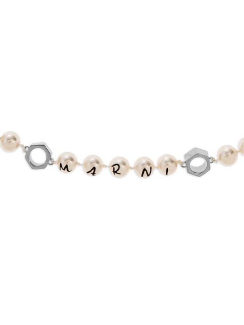 Marni logo-lettering necklace - Neutrals