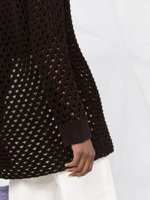 Valentino Garavani open-knit jumper - Brown