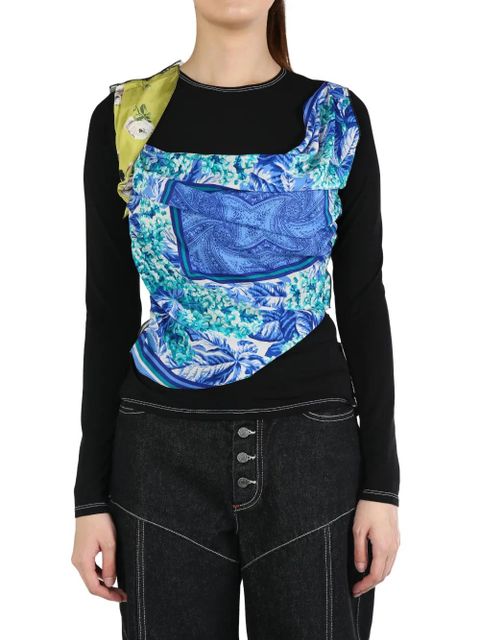 Marine Serre upcycled silk-scarves top - Blue - zdjęcie produktu nr 1