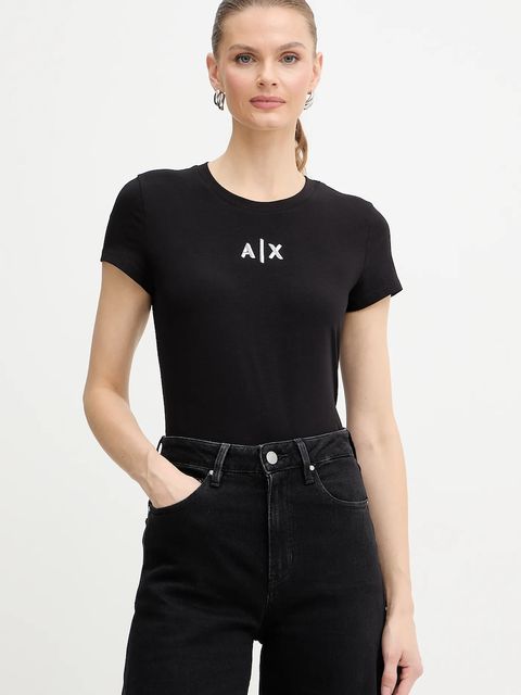Armani Exchange t-shirt damski kolor czarny XW001382 AF16294 - zdjęcie produktu nr 1