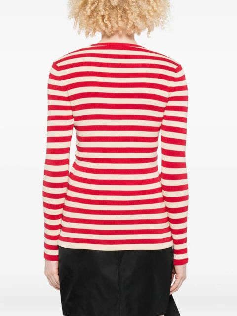 Valentino Garavani striped long-sleeve top - Red