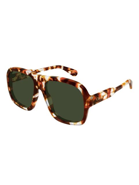 Chloé Eyewear geometric CH0331S sunglasses - Brown - zdjęcie produktu nr 2