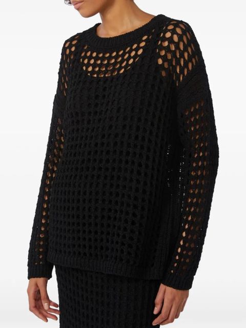 Max Mara FEBE open-knit sweater - Black