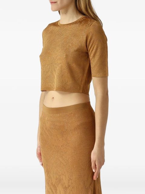 TWINSET pointelle-knit damask-pattern skirts - Brown