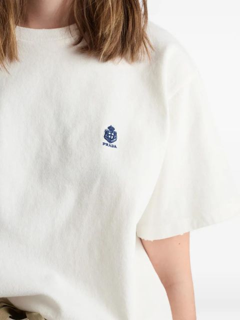 Prada Garment-dyed jersey T-shirt - White