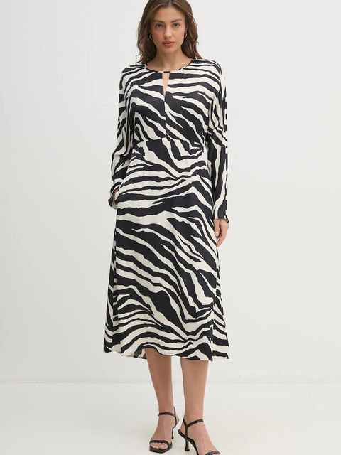 OUI sukienka kolor czarny midi rozkloszowana 90633 - zdjęcie produktu nr 1