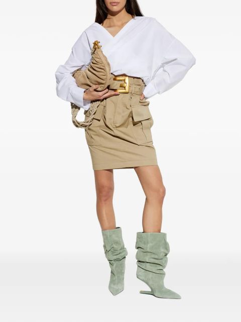 Balmain wrap-design cotton blouse - White - zdjęcie produktu nr 2