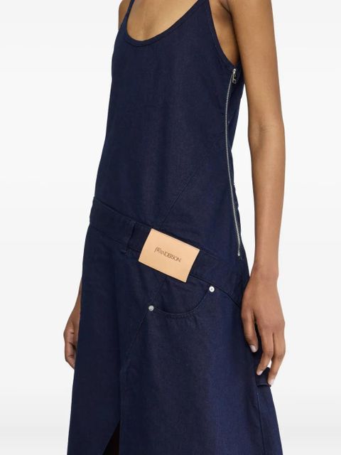 JW Anderson denim panelled midi dress - Blue