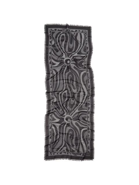 PUCCI Marmo-print jacquard scarf - Grey