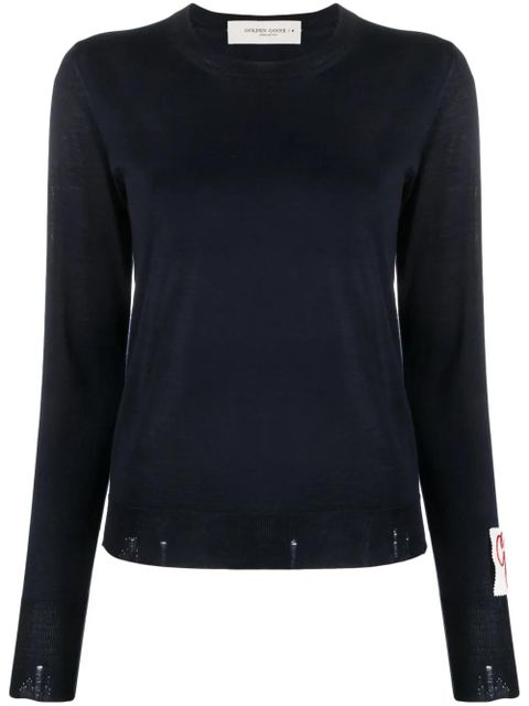 Golden Goose ribbed-trim wool sweater - Blue - zdjęcie produktu nr 1