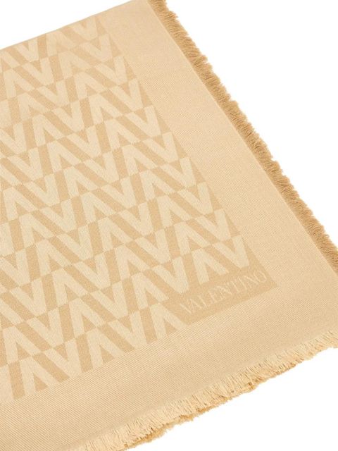 Valentino Garavani logo fringed scarf - Neutrals - zdjęcie produktu nr 2