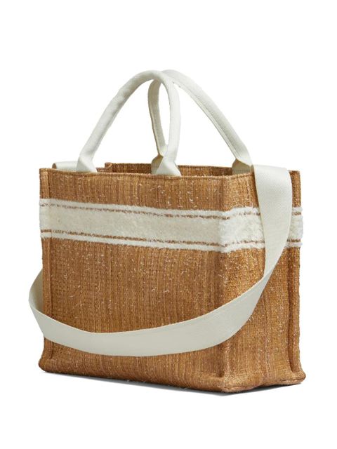 Marni embroidered logo tote bag - Neutrals
