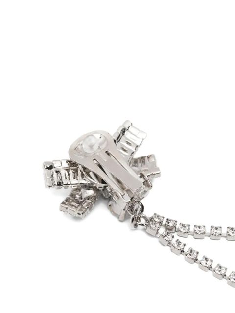 Alessandra Rich bow-pendant earrings - Silver