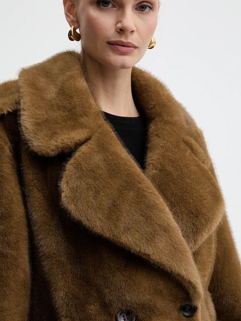 Luisa Spagnoli płaszcz kolor brązowy 542240