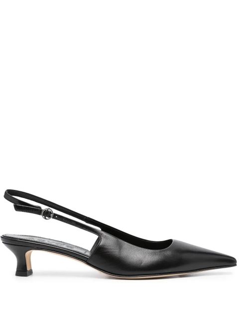 Aeyde 50mm pointed-toe leather pumps - Black - zdjęcie produktu nr 1