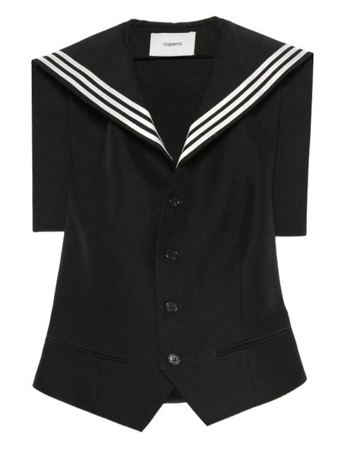 Coperni striped-collar button waistcoat - Black - zdjęcie produktu nr 1