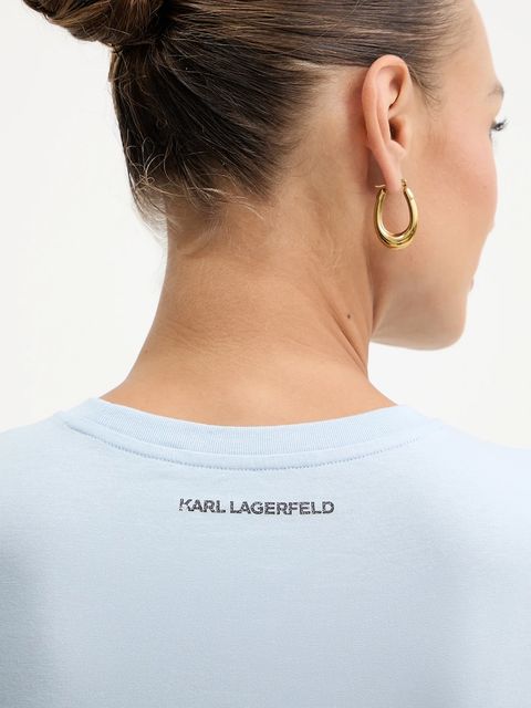Karl Lagerfeld t-shirt bawełniany damski kolor niebieski B1W17033