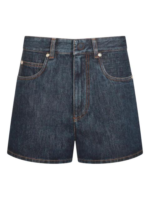 FENDI logo-patch denim shorts - Blue - zdjęcie produktu nr 1