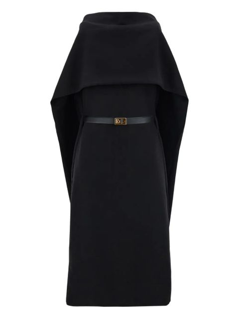 Ferragamo shawl-collar belted midi dress - Black - zdjęcie produktu nr 1