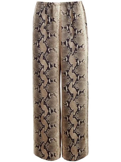 KHAITE Mindy snake-print crop trousers - Black - zdjęcie produktu nr 1