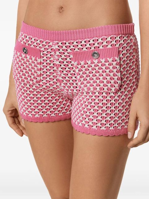 Versace crochet-knit shorts - Pink