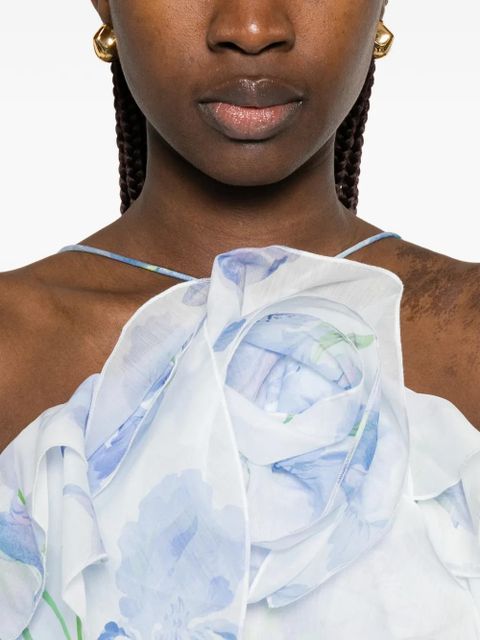 Aje Pandorea layered floral mini dress - White