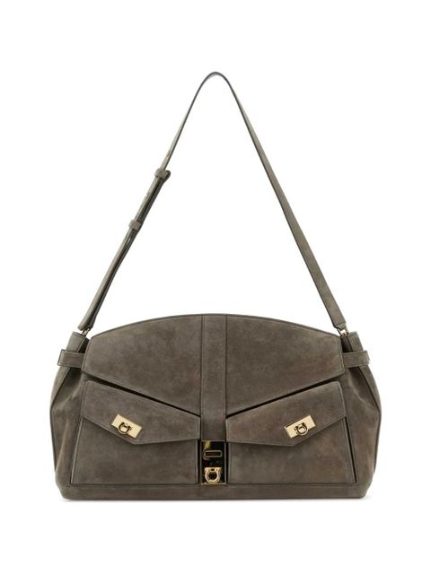 Ferragamo clasp fastening shoulder bag - Grey - zdjęcie produktu nr 1
