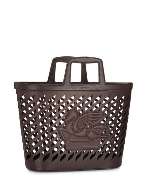 ETRO Pegaso-motif laser-cut tote - Brown - zdjęcie produktu nr 2