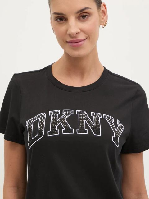 Dkny t-shirt bawełniany damski kolor czarny DP5T1250