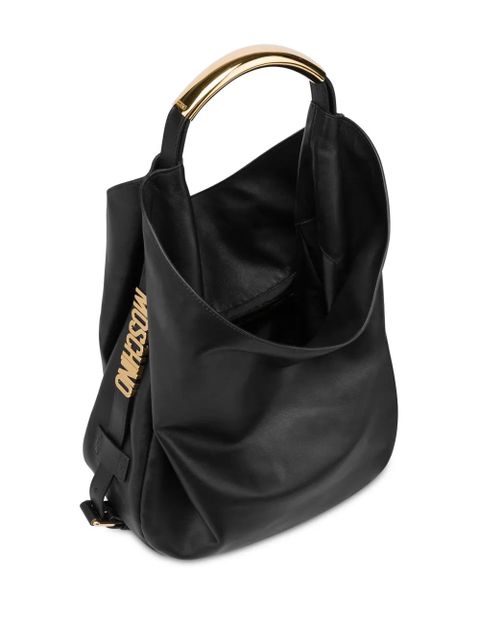 Moschino Handle Me leather shoulder bag - Black