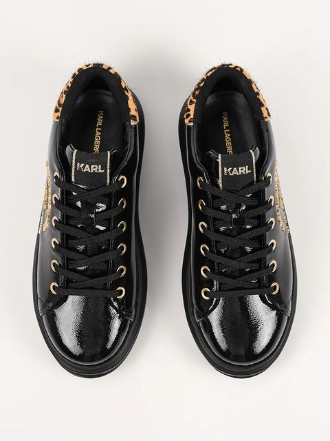 Karl Lagerfeld sneakersy skórzane KAPRI damskie kolor czarny KL62539J