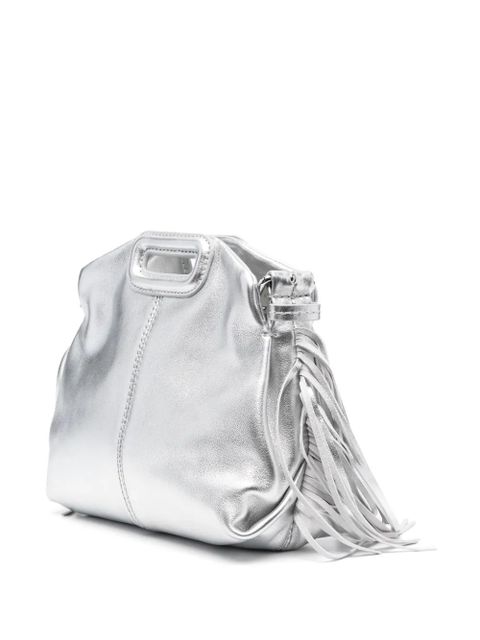 Maje Miss M metallic-effect leather mini bag - Silver