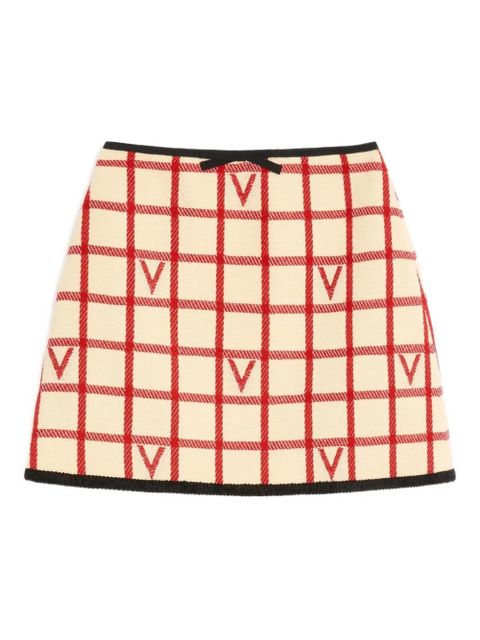 Valentino Garavani grid-patterned mini skirt - Neutrals - zdjęcie produktu nr 1