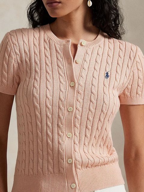 Polo Ralph Lauren kardigan bawełniany damski kolor pomarańczowy 211965760