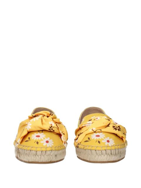 Miu Miu floral-print bow-detail espadrilles - Yellow