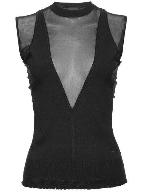 PINKO mock-neck sheer top - Black - zdjęcie produktu nr 1
