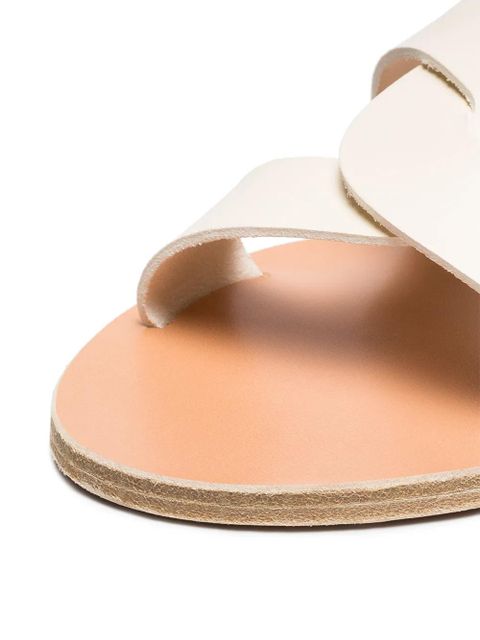 Ancient Greek Sandals white Desmos double strap leather sandals