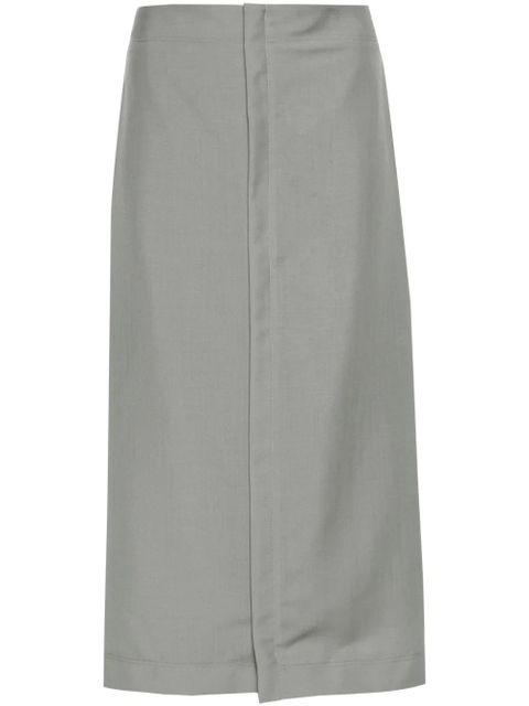 FENDI embroidered-logo midi skirt - Grey - zdjęcie produktu nr 1
