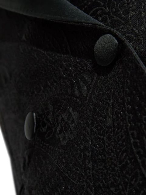 ETRO double-breasted paisley-pattern blazer - Black