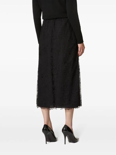 Valentino Garavani lace-detail midi skirt - Black
