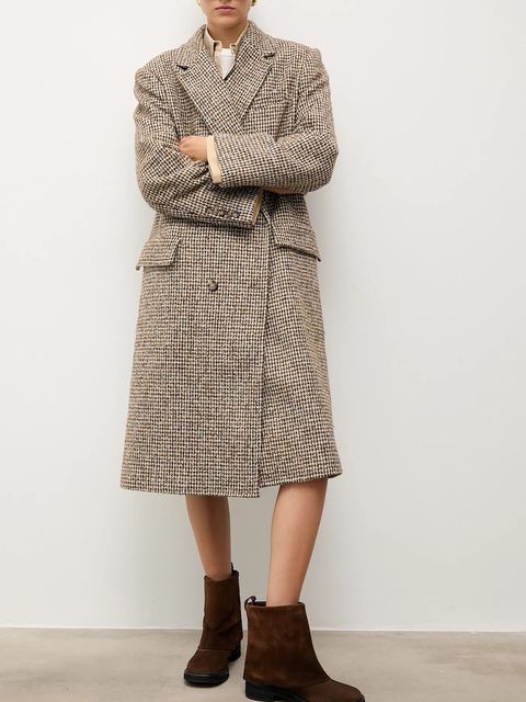 Answear.LAB botki zamszowe kolor brązowy na płaskim obcasie - zdjęcie produktu nr 2