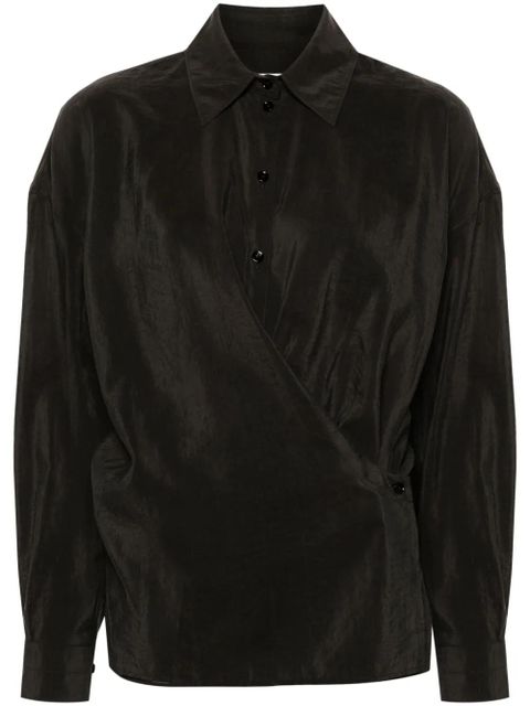 LEMAIRE straight-collar twisted shirt - Brown - zdjęcie produktu nr 1