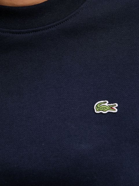 Lacoste bluza bawełniana damska kolor granatowy gładka SF5270