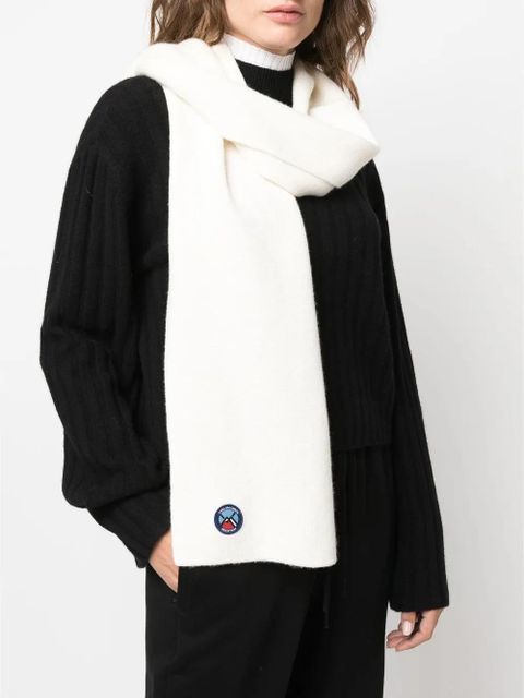 Yves Salomon knitted logo-patch scarf - Neutrals - zdjęcie produktu nr 2