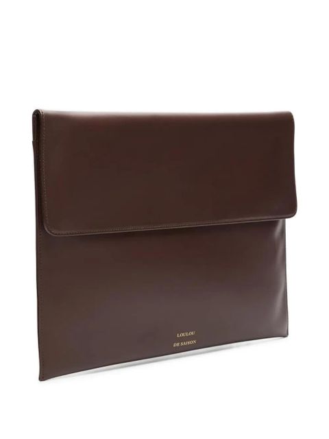 LouLou de Saison Gaia leather clutch bag - Brown - zdjęcie produktu nr 2