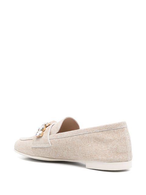 Casadei crystal-embellished loafers - Neutrals - zdjęcie produktu nr 2